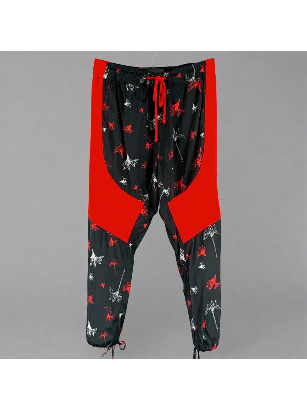 PRABAL GURUNG Size S Black Red Floral Lounge Casual Pants